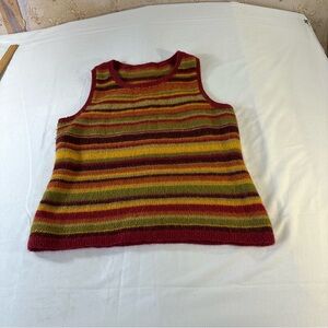 Striped Multicolor Sleeveless Sweater